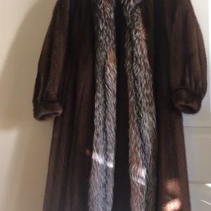 Full length mink and fox coat